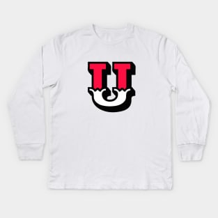 Monogram U - Alphabet Scrapbooking Red/White Circus Style Kids Long Sleeve T-Shirt